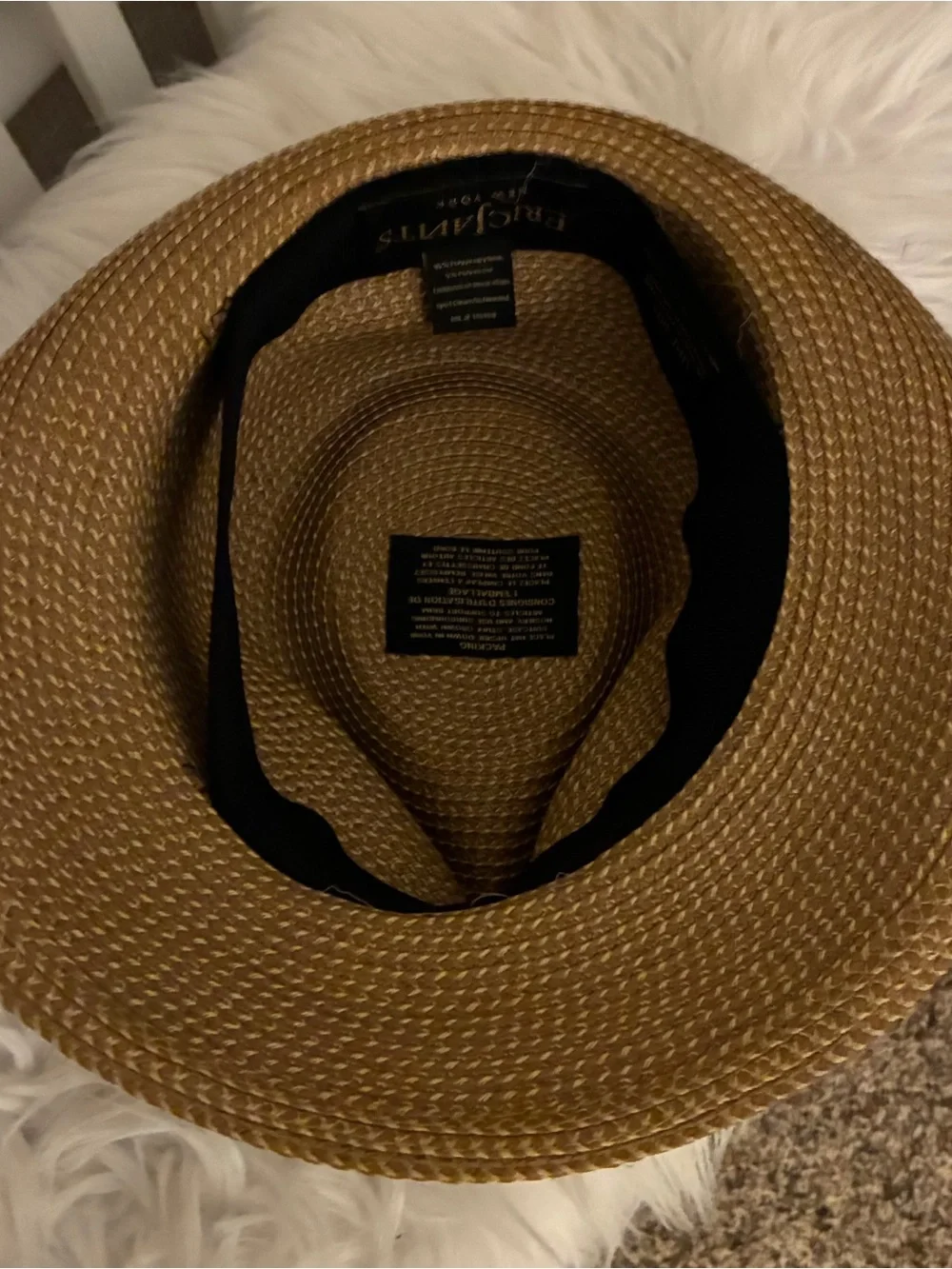 Eric Javits Woven Fedora Hat Beige UPF 50+ - Picture 11 of 12